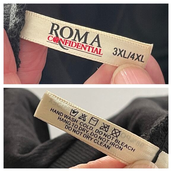 Roma Confidential Women's NEW Bodysuit w/ Snap Closure *FLAW* Size 3XL/4XL Black - Picture 9 of 9